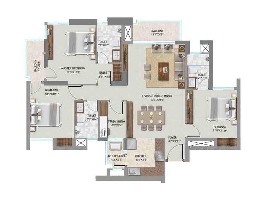 SS Cendana Gurgaon floor plan