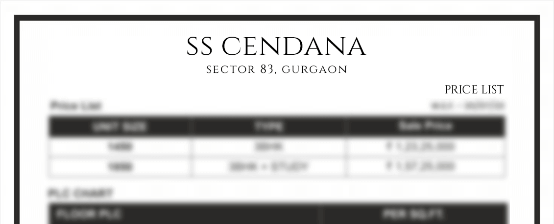 SS Cendana Gurgaon floor plan